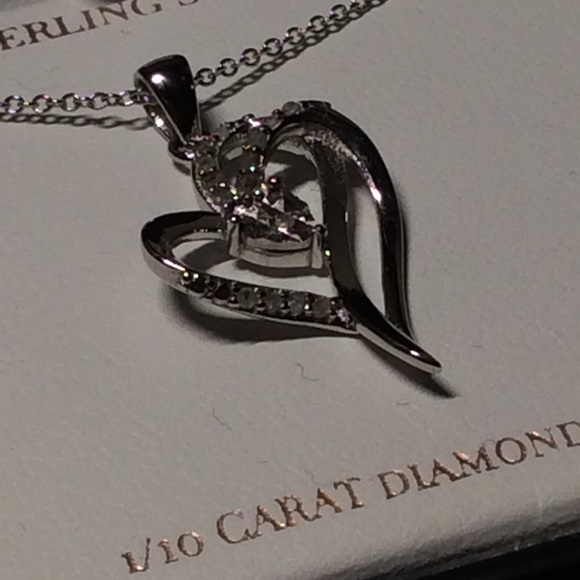 + Women’s Diamond “Double Heart” Necklace - Picture 4 of 4